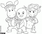 Tyrone, Pablo y Uniqua, tres de los Backyardigans en una de sus aventuras