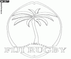 Logo del equipo nacional de rugby de las Islas Fiyi, Flying Fijians. Emblema, la palmera