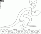 Logo del equipo nacional de rugby de Australia, los wallabies. Emblema, el wallaby
