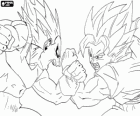 Lucha entre Goku y Vegeta