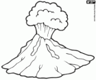 La erupción de un volcán en la prehistoria