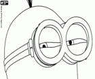 Los ojos casi cerrados de un minion