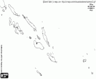 Mapa de las Islas Salomón. Capital: Honiara. Archipiélago del océano Pacífico Sur
