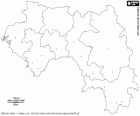 Mapa de la República de Guinea. Capital: Conakri. País de África occidental con costa al océano Atlántico