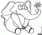 Elefante con una flor