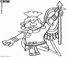 Un guerrero del antiguo imperio azteca