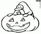 Halloween en Club Penguin, un pingüino con una calabaza de Halloween