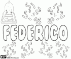 Federico, nombre de origen germánico. Corresponde a Friedrich en español, portugués e italiano
