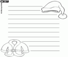 La carta para Papá Noel decorada con el gorro y el abrigo de Santa