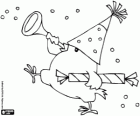 Un pollito celebrando la llegada del Año Nuevo