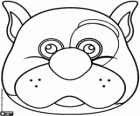 Careta de perro. Máscara de bulldog