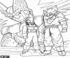 Tres personajes de las aventuras de Dragon Ball