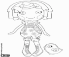 Dot Starlight de Lalaloopsy con su mascota, un pájaro
