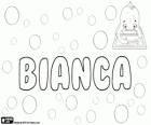 Bianca, nombre de origen germánico. Derivado de la palabra Blanch que significa blanco