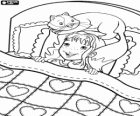 Holly Hobbie en la cama con Bonnet, la gatita