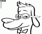 La cara de Peabody, el perro con gafas