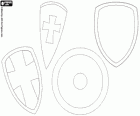Cuatro tipos de escudos medievales