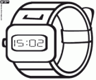 Un reloj deportivo, un reloj de pulsera digital