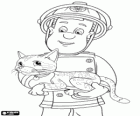 El bombero Sam ha rescatado a un gato