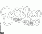 El logo de Zoobles! Spring to life! Primavera a la vida!. Los Zoobles son figuras en miniatura