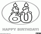 Muchas felicidades en el sesenta cumpleaños. Para celebrarlo la tarta de cumpleaños con sesenta velas
