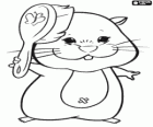 El hámster Pipsqueak con un cepillo para el pelo. Zhu Zhu Pets