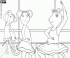 Angelina Ballerina y sus amigas en los ensayos de danza