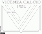 Distintivo de Vicenza Calcio. Equipo de fútbol de la ciudad de Vicenza, Véneto