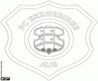 Insígnia del FC Erzgebirge Aue. Club de fútbol de Aue, ciudad de la Sajonia