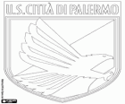 Distintivo de US Palermo. Club de fútbol de la ciudad de Palermo, capital de Sicilia