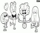 Grupo de personajes que viven en el planeta Jammbo de Jelly Jamm