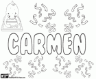 Carmen, nombre de origen hebreo, Karmel. Su significado es jardin de Dios