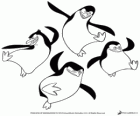 Nuestros amigos, los pingüinos de Madagascar bailando y saltando