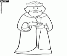 El Rey Baltasar con su obsequio para el Niño Jesús