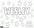 Wesley, nombre de origen inglés con varios orígenes. Forma corta del nombre Wesleydale