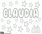 Claudia, nombre de origen latino. Forma femenina del nombre romano Claudius