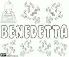 Benedetta, nombre de origen latino. Benedetta, nombre femenino italiano que corresponde al nombre masculino Benedetto. Nombre que proviene del latino benedictus