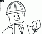 La cara del personaje principal de la película Lego, Emmet 