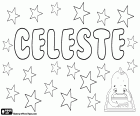 Celeste, nombre para niña en inglés y francés. En francés se utiliza también como nombre masculino. Celeste, derivado del latino Caelestis, su significado es celestial