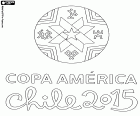 El logo de la Copa América 2015. La competición de fútbol entre selecciones de América del Sur del 11 de junio al 4 de julio en Chile
