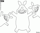 Los tres cerdos traviesos viven al lado de las ovejas. Ellos siempre intentan crear problemas contra Shaun y su rebaño