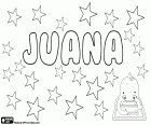 Juana, forma femenina de Juan en español. El diminutivo de Juana es Juanita