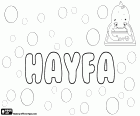 Hayfa, nombre femenino de origen árabe. Hayfa, variante de Haifa. Su significado es esbelta y delicada