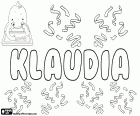 Klaudia, nombre femenino de origen latino. Variante de Claudia, proviene del latino Claudius. Klaudia, nombre en alemán, polaco, eslovaco y húngaro