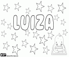 Luiza, nombre de origen germánico. Luiza, forma femenina de Luiz, en portugués