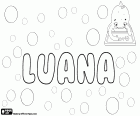 Luana, nombre con diferentes orígenes. Luana, nombre de origen hawaiano, su significado es feliz. Luana, nombre formado por la combinación de Lou y Ana. Luana tiene variantes como Lewanna, Louann y Lujuana, entre muchos otros