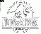 El logo original en inglés de Parque Jurásico, Jurassic Park