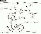 Un caballito de mar, un dibujo para unir los puntos
