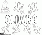 Oliwka, nombre para niña, diminutivo de Oliwia