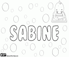 Sabine, nombre para niña en alemán y en francés. Sabine, nombre de origen latino, derivado de sabinus, nombre que recibía aquel que pertenecía al pueblo de los Sabinos, pueblo establecido en el centro de la actual Italia
